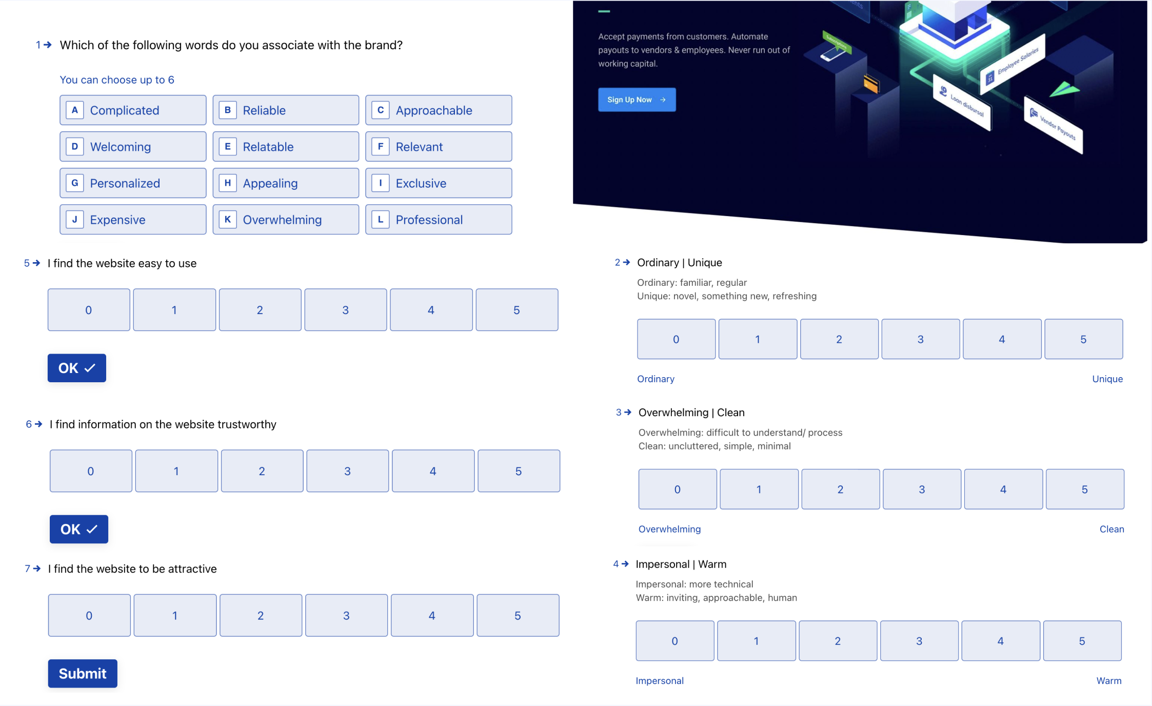 Old website used in the preference test